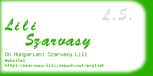 lili szarvasy business card